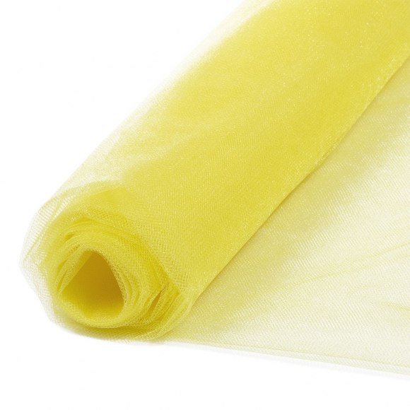Фатин Кристалл средней жесткости блестящий арт.K.TRM шир.300см, 100% полиэстер цв. 17 К уп.50м - св.желтый