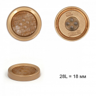 Пуговицы металл TBY.L-1238-2/7  цв.корич с золотом 28L = 18 мм, 4прокола, 50шт
