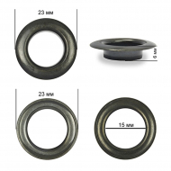 Люверсы сталь TBY.2093 №28 (? 15мм, h 6мм) цв. оксид уп. 200шт