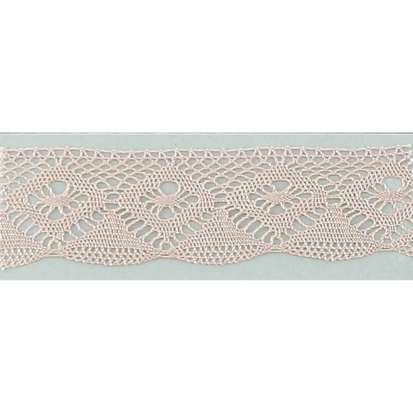 112030_Мерсеризованное хлопковое кружево, 25 мм, цвет пыльно-розовый