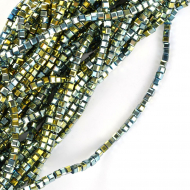 Бусины граненые (стекло) на нитях арт.TBY-C-1  2мм  цв.81 мульти уп.2шт х50 бусин
