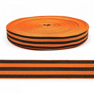 Лента георгиевская шир.035мм тканая арт.КК035Г рул.100м