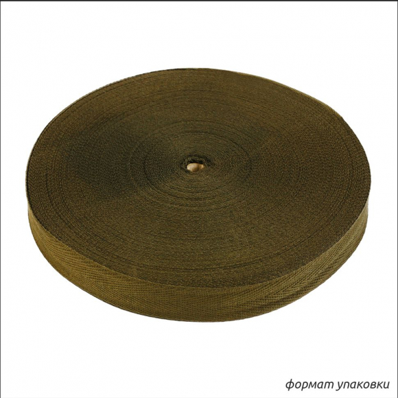 Тесьма киперная 22 мм хлопок 1,8г/см арт.12.2С-257К.22.702 цв.оливковый уп.50м