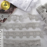 Кружево гипюр KRUZHEVO арт.TR.3058A шир.25мм цв.7 серый уп.9м