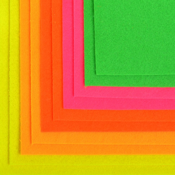 Набор листового фетра флуоресцентный Magic 4 Hobby 1,4мм 20х30см арт.FLT-FL1 уп.10 листов цв.ассорти