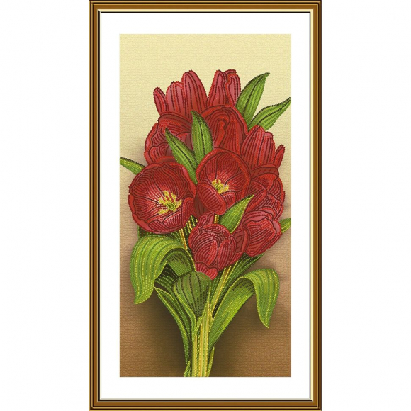 Набор для вышивания бисером НОВА СЛОБОДА арт.ДК2508 Алые краски весны 21х42 см