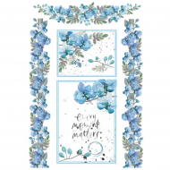 103803_Бумага рисовая мини - формат "Акварелельные фиалки, светло -голубые"