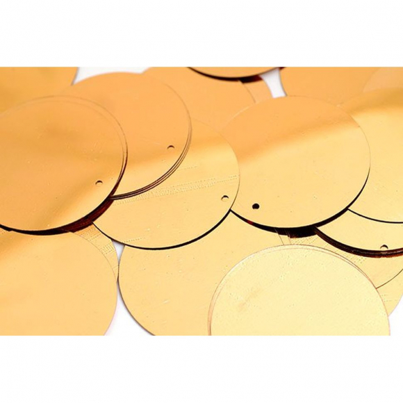 Пайетки россыпью арт.TBY-FLK129 25мм цв.M010 золотой уп.50г