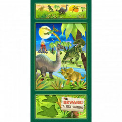 Ткань для пэчворка PEPPY Dino Panel 4674 145 г/м? 100% хлопок цв.26423 GRE1 уп.60х110 см