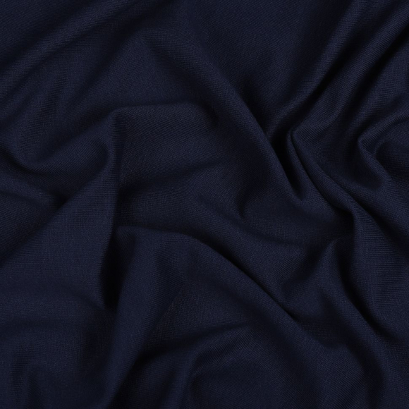 Ткань трикотаж Футер 2х нитка петля с лайкрой 240г пенье 180см индиго 19-3925 уп.10м