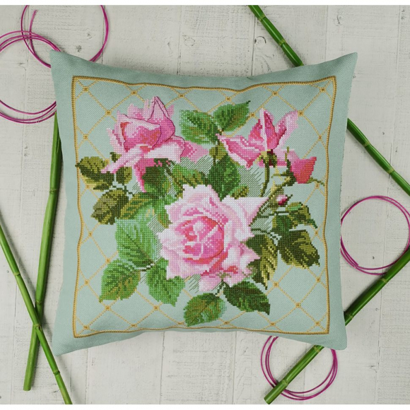 183338_Набор для создания наволочки "Розовые розы" 183338_Набор для создания наволочки "Розовые розы"