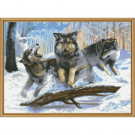 Набор для вышивания мулине НОВА СЛОБОДА арт.РЕ3342 На охоте 32х23 см