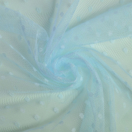Фатин горошек мягкий шир.160см  100% полиэстер арт.TBY-1908-56 цв.тифани(голубой) диаметр горошин 0,1см рул.91,4м