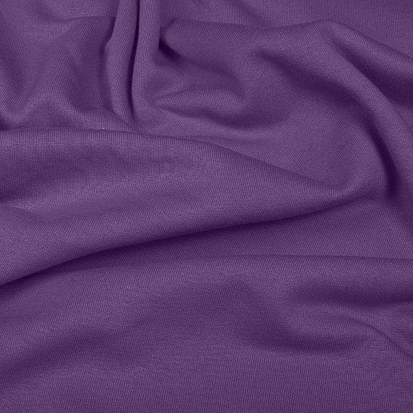 Ткань трикотаж Футер 2х нитка начес с лайкрой 190г опененд 100+100см фиалка 19-3542 уп.6м