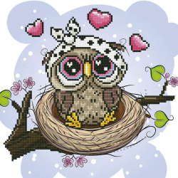 Кристальная мозаика на холсте ФРЕЯ арт.ALV-88 Высоко сижу, далеко гляжу 30х30 см