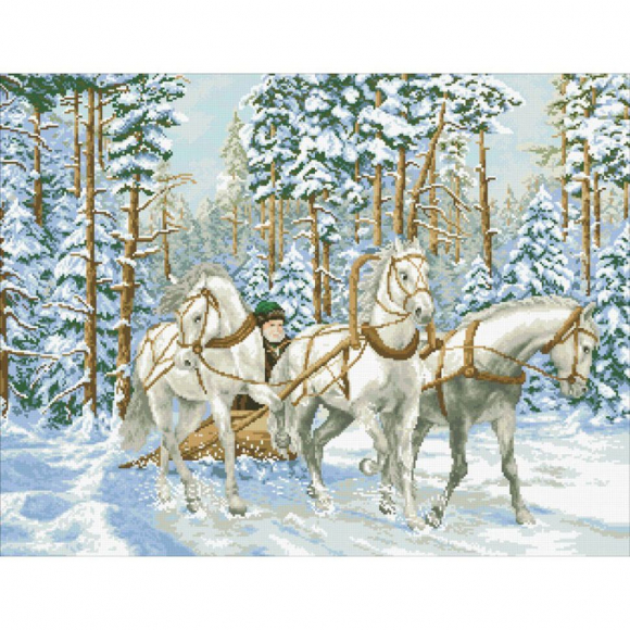 Набор Паутинка для изготовления картины со стразами арт.М111 Тройка 73х56 см