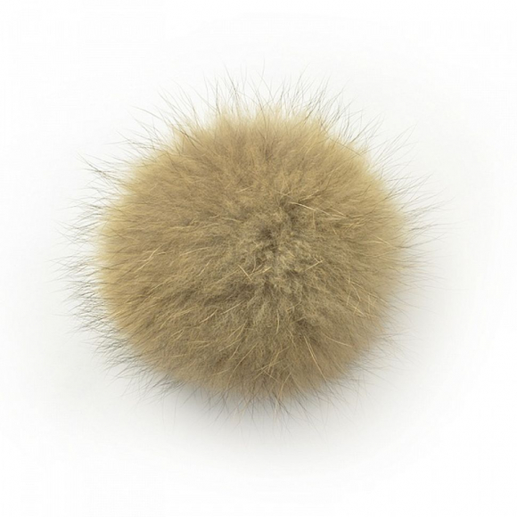 Помпон натуральный арт.TBY.PNE13 Енот 10см цв.натуральный коричневый А