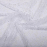 Кружевная ткань стрейч арт.TBY.M0049 шир.150см 80 г/м? цв.белый уп.45м