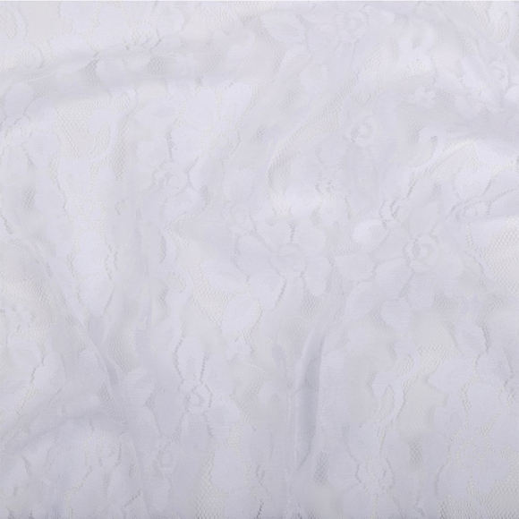 Кружевная ткань стрейч арт.TBY.M0049 шир.150см 80 г/м? цв.белый уп.45м