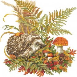 Кристальная мозаика на холсте ФРЕЯ арт.ALVR-13 120 Ёжик в лесу 35х35 см