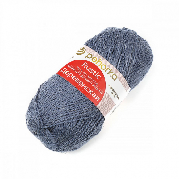 Пряжа для вязания ПЕХ Деревенская (100% полугрубая шерсть) 10х100г/250м цв.174 стальной
