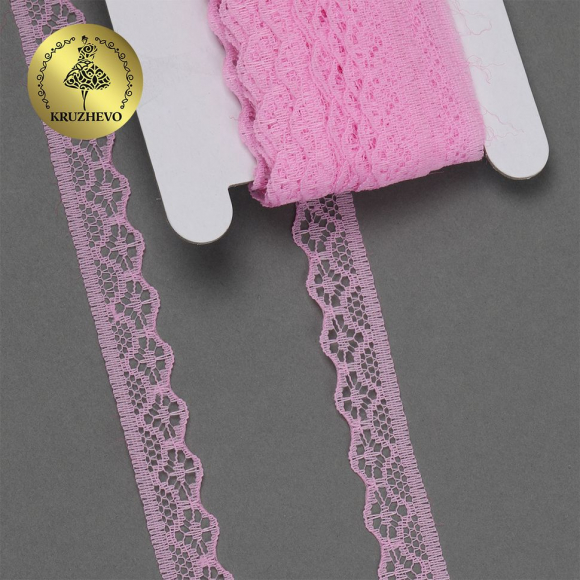 Кружево-трикотаж KRUZHEVO арт.TBY 150-2 шир.12мм цв.12 розовый уп.27,4м Кружево-трикотаж KRUZHEVO арт.TBY 150-2 шир.12мм цв.12 розовый уп.27,4м