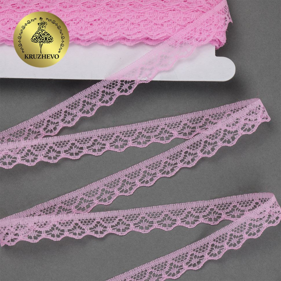 Кружево-трикотаж KRUZHEVO арт.TBY 150-2 шир.12мм цв.12 розовый уп.27,4м Кружево-трикотаж KRUZHEVO арт.TBY 150-2 шир.12мм цв.12 розовый уп.27,4м