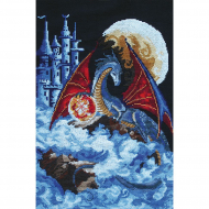 Набор для вышивания PANNA арт. F-0580 Дракон голубой планеты 27,5х38,5 см