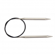 12222 Knit Pro Спицы круговые для вязания Nova cubics 6,5мм/100см, никелированная латунь, серебристый