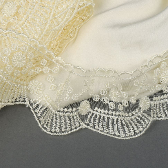 Кружево на жесткой сетке Exclusive арт.TBY J2052W-2 шир.55мм цв.W1515 молочный уп.13,71м