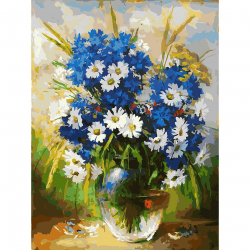Картины по номерам Белоснежка арт.БЛ.143-AS Ромашки и васильки 30x40 см