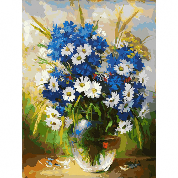 Картины по номерам Белоснежка арт.БЛ.143-AS Ромашки и васильки 30x40 см