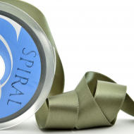 20078_Лента атласная двусторонняя SAFISA, 25 мм, 25 м, цвет 26, хаки темный