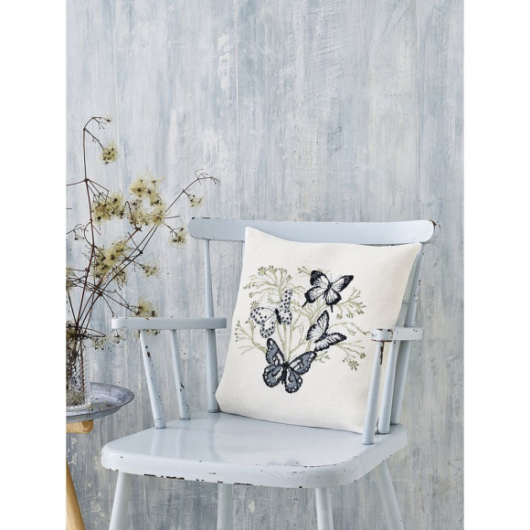 Набор для вышивания PERMIN арт.83-2160 Подушка Бабочки 40х40 см