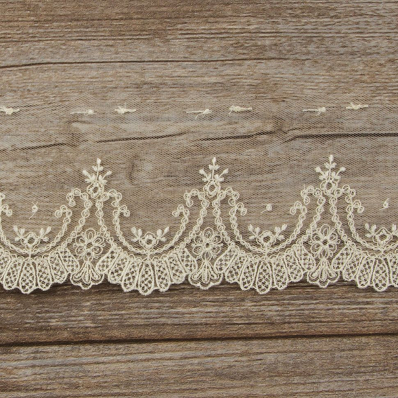 185664_Кружево-вышивка на тюле, 35 мм