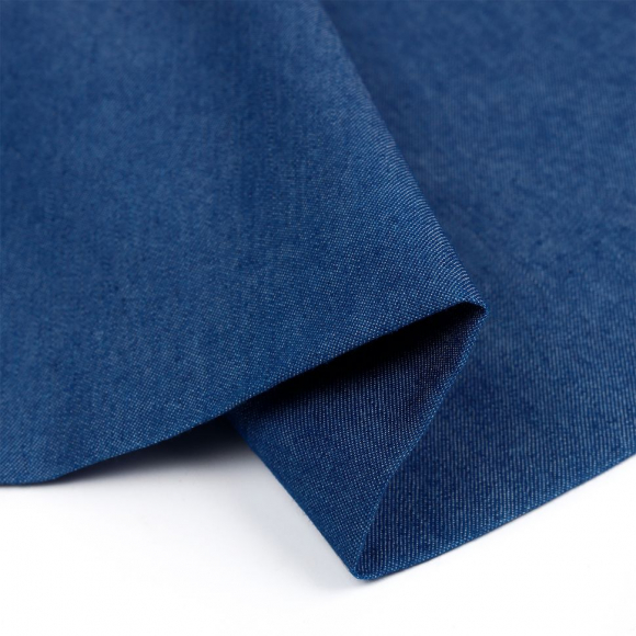 Ткань Джинс 115 г/м? 65% хлопок, 35% полиэстер шир.150 см арт.TBY.Jns.32100.4 цв.04 синий рул.25м