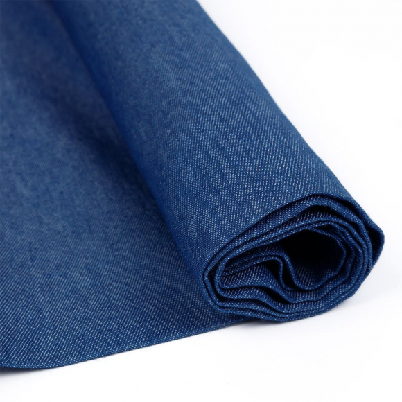 Ткань Джинс 115 г/м? 65% хлопок, 35% полиэстер шир.150 см арт.TBY.Jns.32100.4 цв.04 синий рул.25м