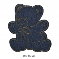 Термоаппликации джинсовые арт.TBY.DEN.04 МЕДВЕЖОНОК 90х110мм уп.10шт