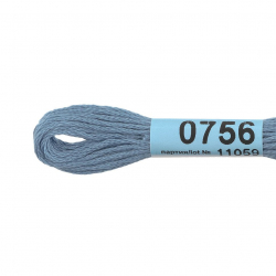 Нитки для вышивания Gamma мулине (0207-0819) 100% хлопок 24 x 8 м цв.0756 т.серо-голубой
