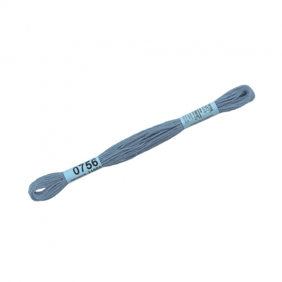 Нитки для вышивания Gamma мулине (0207-0819) 100% хлопок 24 x 8 м цв.0756 т.серо-голубой