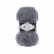 Пряжа для вязания Ализе Mohair classic (25% мохер, 24% шерсть, 51% акрил) 5х100г/200м цв.087 угольный серый
