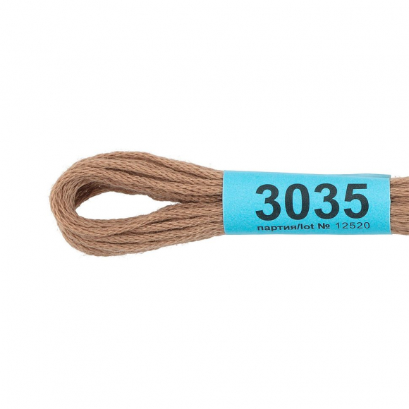 Нитки для вышивания Gamma мулине (0820-3070) 100% хлопок 24 x 8 м цв.3035 св.коричневый