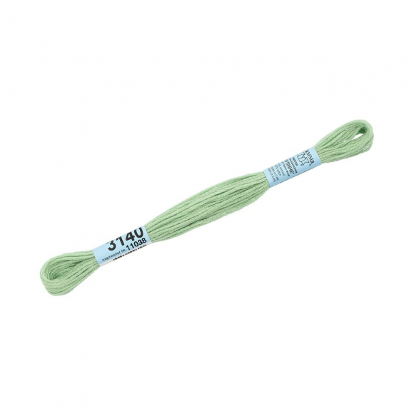 Нитки для вышивания Gamma мулине (3071-3172) 100% хлопок 24 x 8 м цв.3140 бл.зеленый