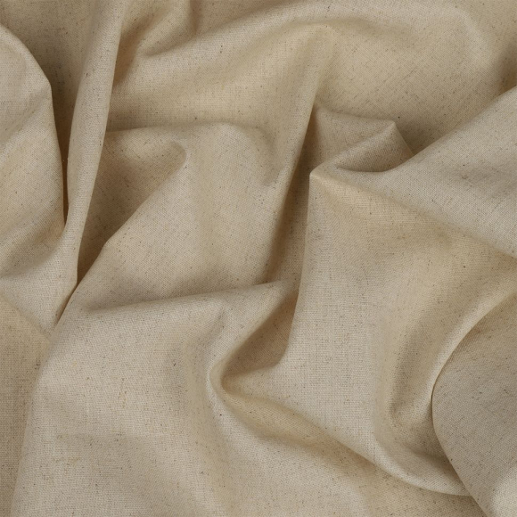 Ткань льняная 200 г/м? лен 25%, хб 25%, вискоза 25%, пэ 25% шир.140 см арт.TBY.Li.1009.03 цв.03 натуральный рул.20м