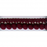 107214_Тесьма с помпонами однорядная, цвет бордовый