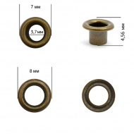 Люверсы сталь New Star №1,7 (? 3,7мм, h 4,56мм) цв. антик уп. 5000шт