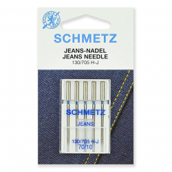 Иглы для бытовых швейных машин Schmetz для джинсы 130/705H-J №70, уп.5 игл