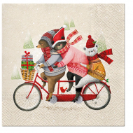 162820_Салфетки трехслойные для декупажа, коллекция "Lunch"  PAW Decor Collection "Семья медведей"