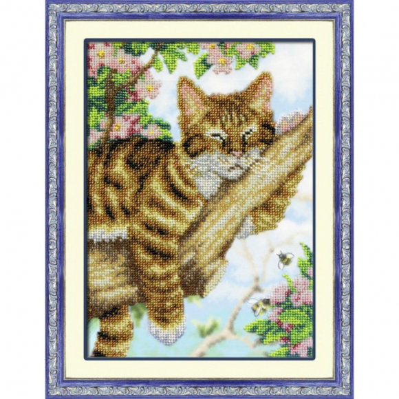 Набор для вышивания бисером ПАУТИНКА арт.Б-1428 Тихий час 19х27 см