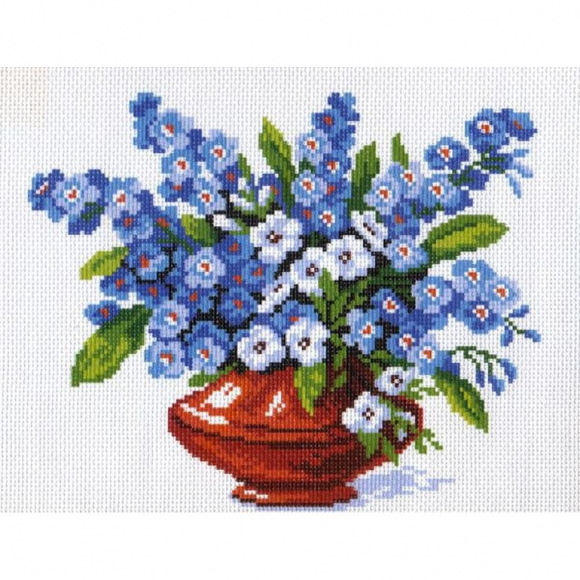 Рисунок на канве МАТРЕНИН ПОСАД арт.28х37 - 0408 Незабудки